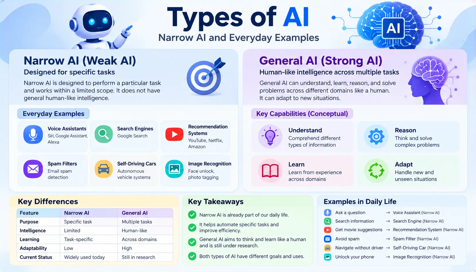 Types of AI: Narrow AI and Everyday Examples